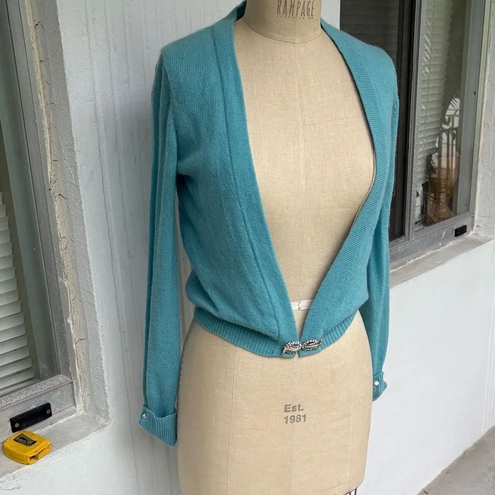 Bibelot Cashmere cardigan with rhinestone clasp closure